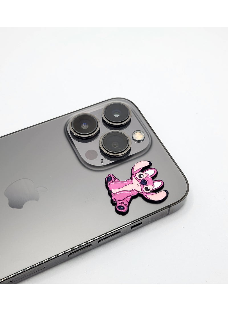 اكنور دبوس معدني وردي جذاب لشخصية فضائية - معدن مزخرف لحقائب الظهر وملصقات المعجبين والإكسسوارات للعرض على الهواتف المحمولة وأجهزة الكمبيوتر المحمولة وأجهزة iPad وحقائب الظهر وجدران هواة الجمع والأبواب والسيارات والشاحنات والدراجات النارية - Image 3