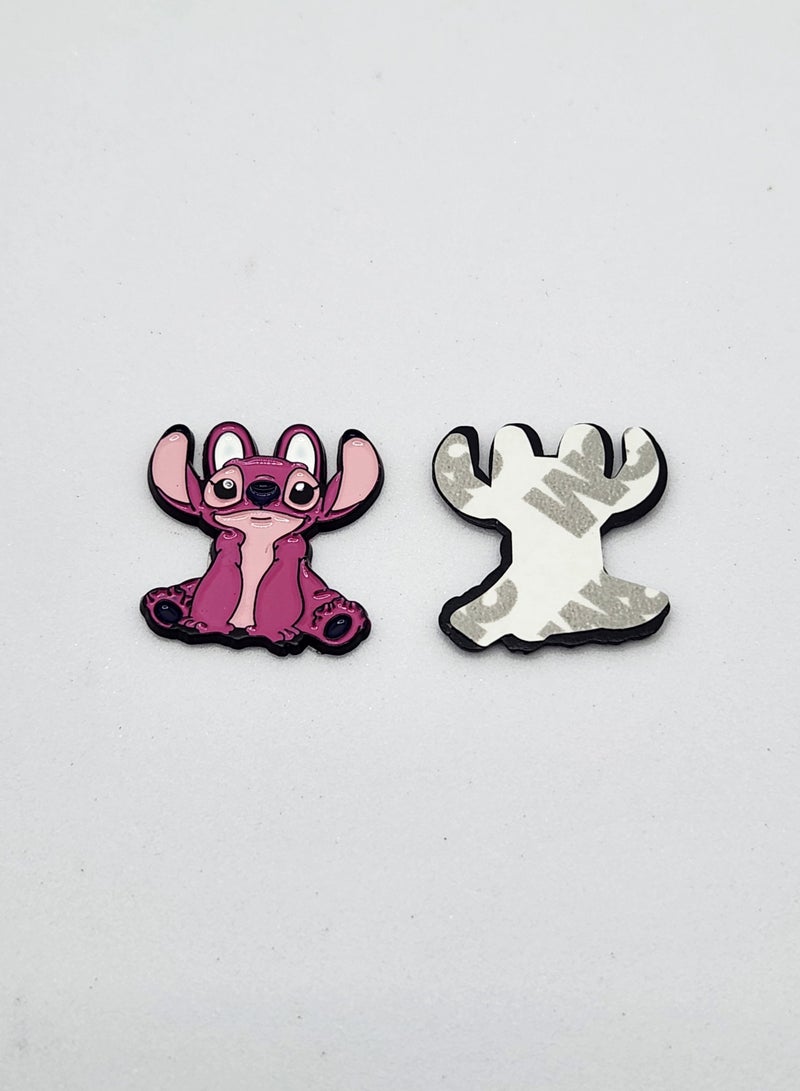 اكنور دبوس معدني وردي جذاب لشخصية فضائية - معدن مزخرف لحقائب الظهر وملصقات المعجبين والإكسسوارات للعرض على الهواتف المحمولة وأجهزة الكمبيوتر المحمولة وأجهزة iPad وحقائب الظهر وجدران هواة الجمع والأبواب والسيارات والشاحنات والدراجات النارية - Image 2