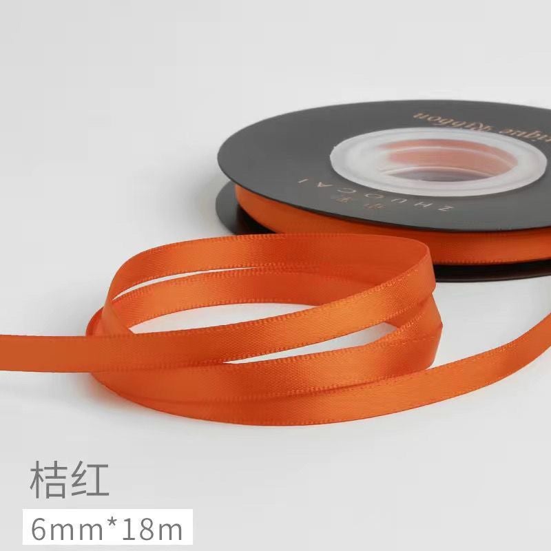 New 6Mm Double Sided Polyester Belt Flowers Gift Wrapping Ribbon Hair Accessories Baking Cake Ribbon Flower Bundle Ribbon - Image 1