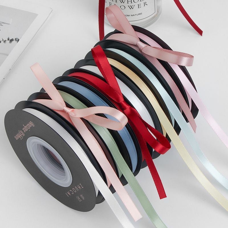 New 6Mm Double Sided Polyester Belt Flowers Gift Wrapping Ribbon Hair Accessories Baking Cake Ribbon Flower Bundle Ribbon - Image 4