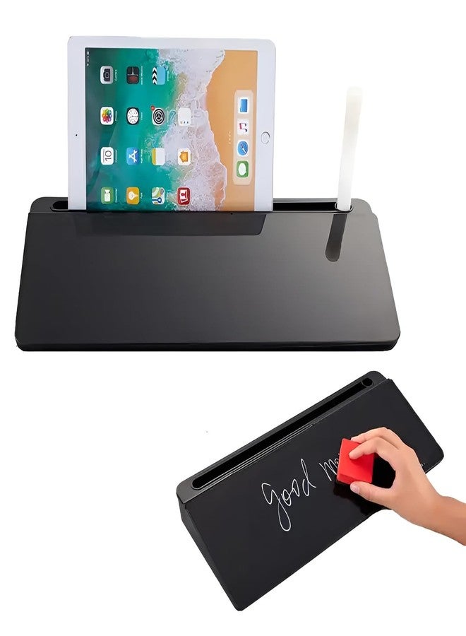 oddpod™ ScribeMate Lite Dry Erase Writing Board with Desk Organiser/Acrylic Whiteboard with Storage Caddy & Phone/Tablet Holder with Marker & Duster for Office & Work from Home - Black - Image 1