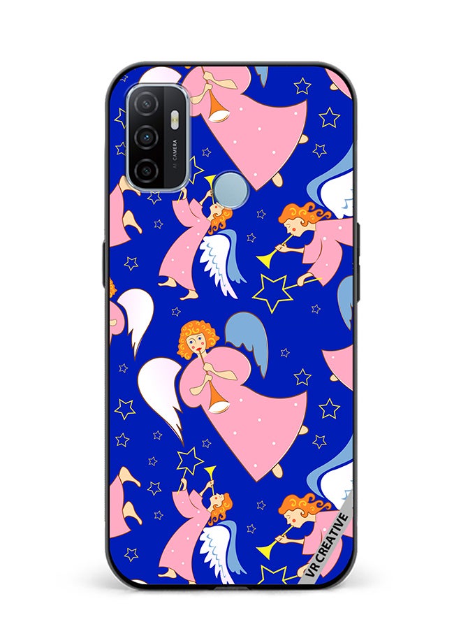 VR CREATIVE Protective Case Cover For Oppo A53 Christmas Angels With Flutes Design Multicolour - Image 1