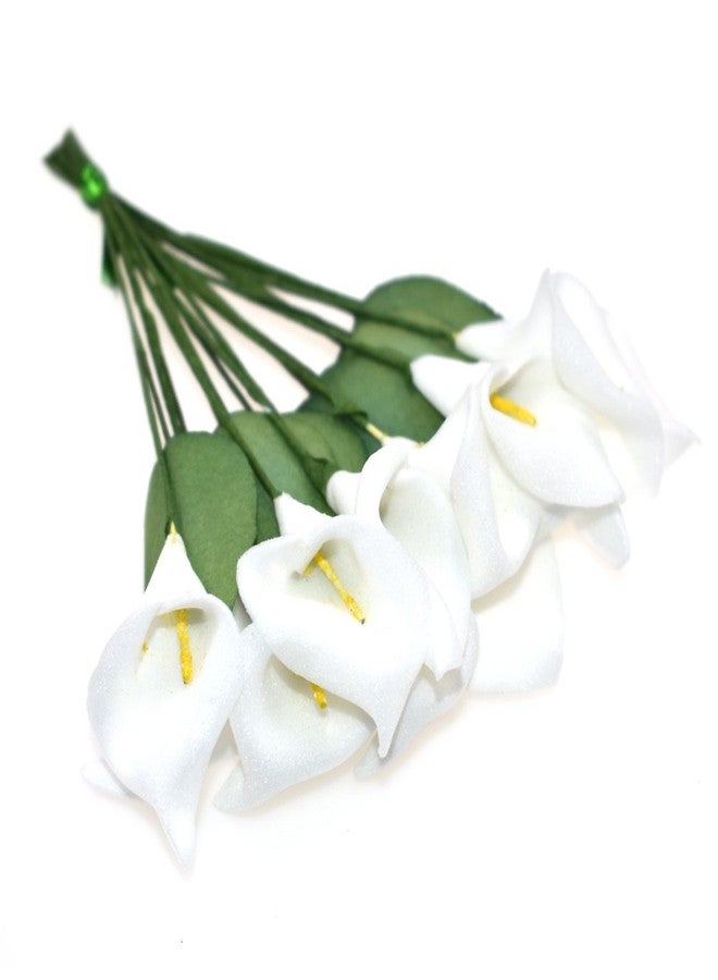 HOKPA Artificial Mini Calla Lily Flower Heads, Fake Floral Bouquet Head for Crafts Scrapbooking Garden Wedding DIY Making Bridal Garland Hair Clips Headbands Decoration (144pcs White) - Image 1