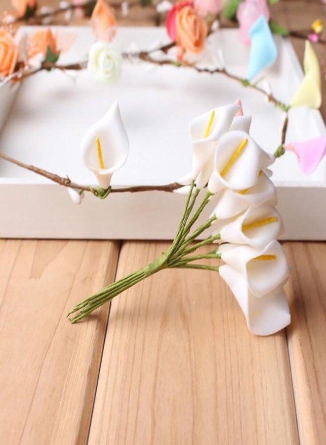 HOKPA Artificial Mini Calla Lily Flower Heads, Fake Floral Bouquet Head for Crafts Scrapbooking Garden Wedding DIY Making Bridal Garland Hair Clips Headbands Decoration (144pcs White) - Image 4