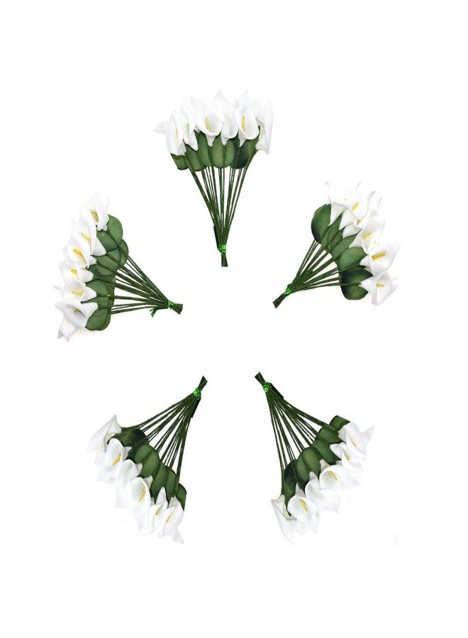 HOKPA Artificial Mini Calla Lily Flower Heads, Fake Floral Bouquet Head for Crafts Scrapbooking Garden Wedding DIY Making Bridal Garland Hair Clips Headbands Decoration (144pcs White) - Image 5