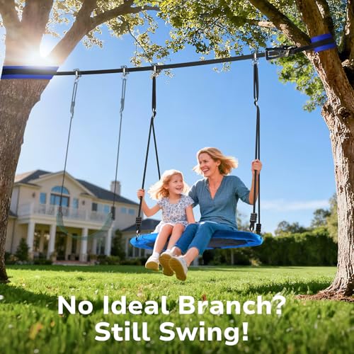Hapfan Slackline Swing Sets for Backyard 40 Saucer Swing Set Between Trees Outdoor Play Equipment for Kids and Adults Backyard - Image 5
