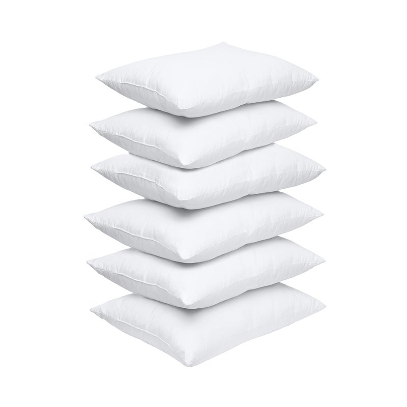 Elegant Comfort Elegant Comfort 6Pack Pillow Insert PolyCotton Shell Siliconized Fiber Filling 12 x 20 White 6 Count 