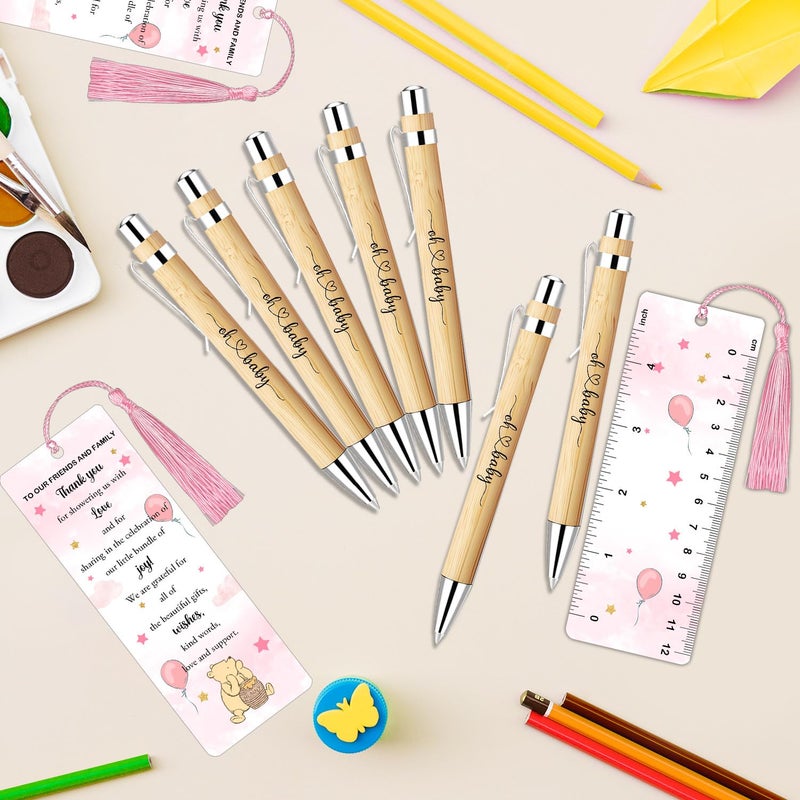 Xendelow 30 Sets Winnie Baby Shower Favors, The Pooh Babies Shower Gift for Guests, Includes 30 Babies Ballpoint Pens 30 Winnie Thank You Bookmarks 30 Organza Bags for Winnie Gender Reveal Gifts Guest Prizes - Image 3