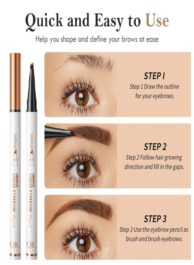 Aaiffey Eyebrow Pencil,Light Brown 4 Point Microblading Eyebrow Pen,Smudge-Proof Liquid Eyebrow Pencil with Micro-Fork Tip Long Lasting Brow Pen To Create Exquisite and Natural Eyebrows By Aaiffey(04#) - Image 4