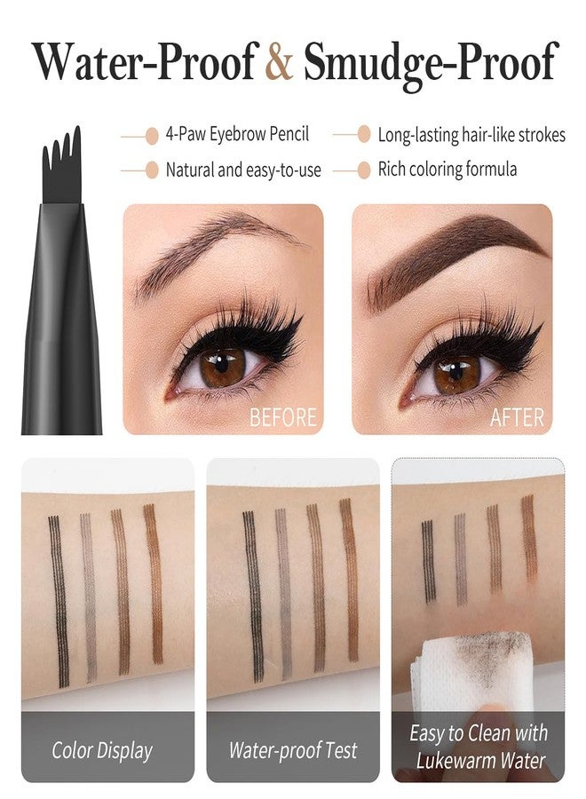 Aaiffey Eyebrow Pencil,Light Brown 4 Point Microblading Eyebrow Pen,Smudge-Proof Liquid Eyebrow Pencil with Micro-Fork Tip Long Lasting Brow Pen To Create Exquisite and Natural Eyebrows By Aaiffey(04#) - Image 3