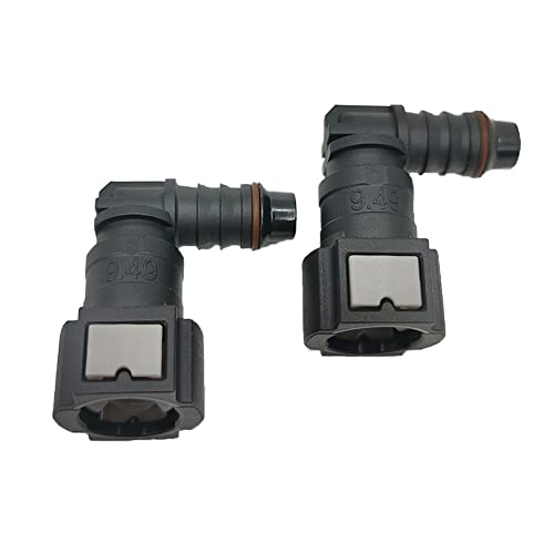 DSkoiph Pack of 2 Female Bundy to Hose Barb Fuel Line Quick Connector (90° 3/8 to 3/8) - Image 1