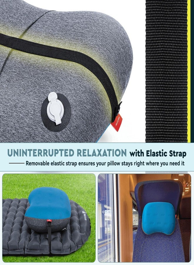 Hikenture Camping Pillow Ultralight, Inflatable Pillows with Removable Cover, Compact Portable Backpacking Pillow, Ergonomic Blow Up Camp Pillows, Washable Air Pillow for Hiking, Beach (Blue) - Image 5