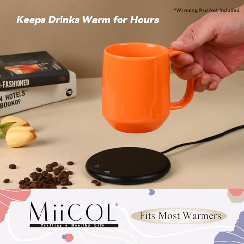 Miicol Ceramic Coffee Mug, 16 oz Large Coffee Cup, Tea Mug with Handle, Flat Bottom Mug for Men, Women, Office, Microwave and Dishwasher Safe, Multi-Color, Sun Orange - Image 5