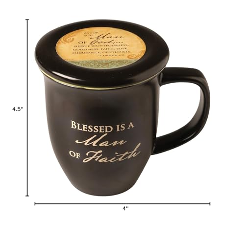Abbey + CA Gift Man of Faith Ceramic Mug and Coaster Set of 1  Birthday  Christmas  and Father's Day Gift for Christian Men  14 Ounce  by Abbey Gift - Image 3