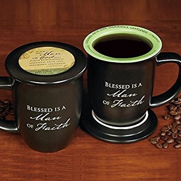 Abbey + CA Gift Man of Faith Ceramic Mug and Coaster Set of 1  Birthday  Christmas  and Father's Day Gift for Christian Men  14 Ounce  by Abbey Gift - Image 2