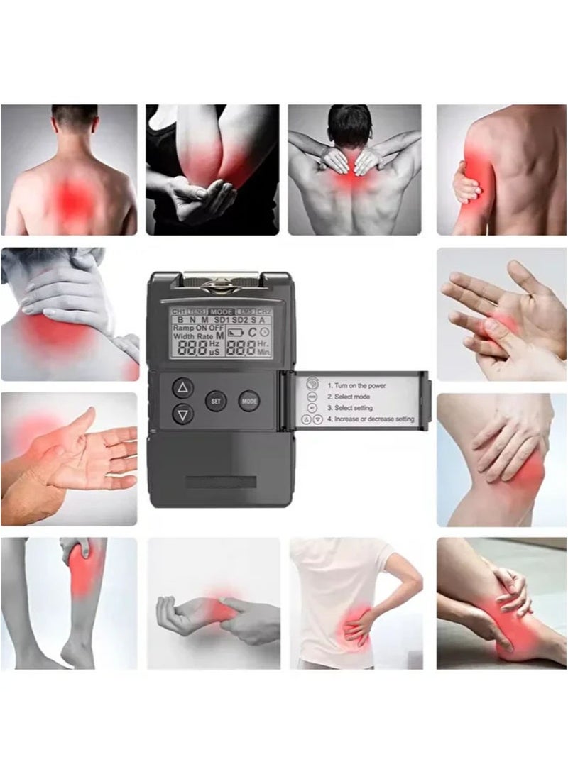 tens Multifunctional Low Frequency Physiotherapy Device For Home Use，Dual Channel Electronic Pulse Massager For Neck And Back Pain Relief Treatment，Deep Tissue Shoulder Pain Relief - Image 3