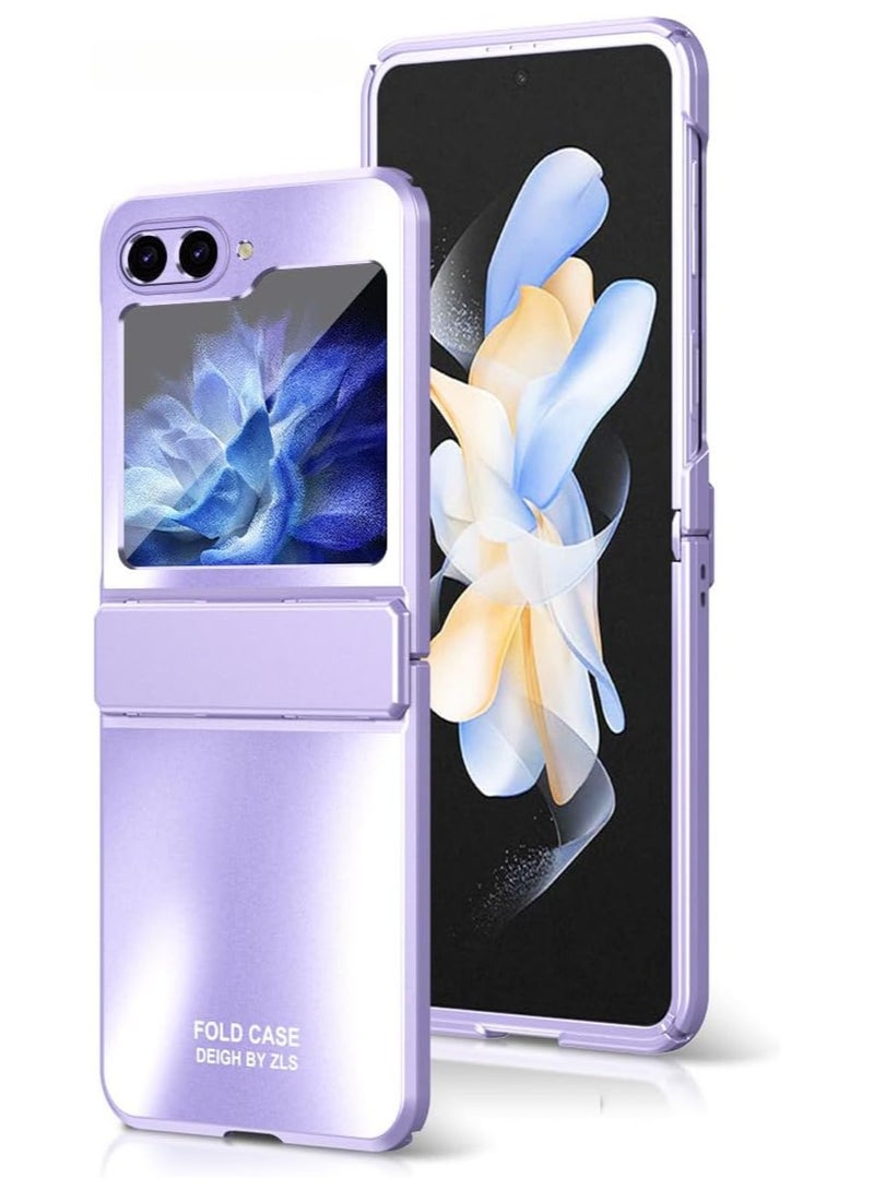 عام جراب متوافق مع جراب هاتف سامسونج جالاكسي زد فليب 6 ، مفصلات فاخرة بلون خالص مطلية بالكهرباء شاملة كليا ضد السقوط ، تدابير زلزالية ومضادة للسقوط - Image 1