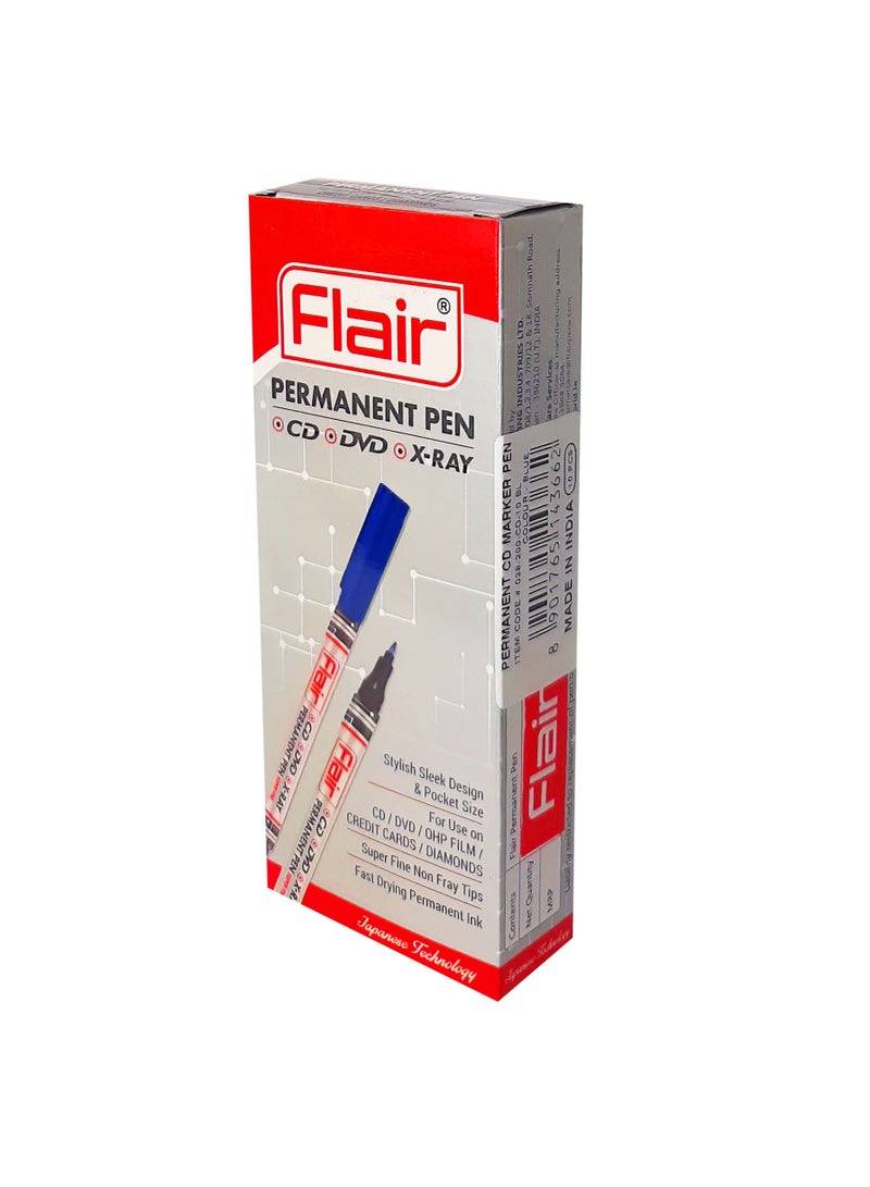 Flair مجموعة أقلام دائمة مكونة من 10 قطع، زرقاء - Image 1