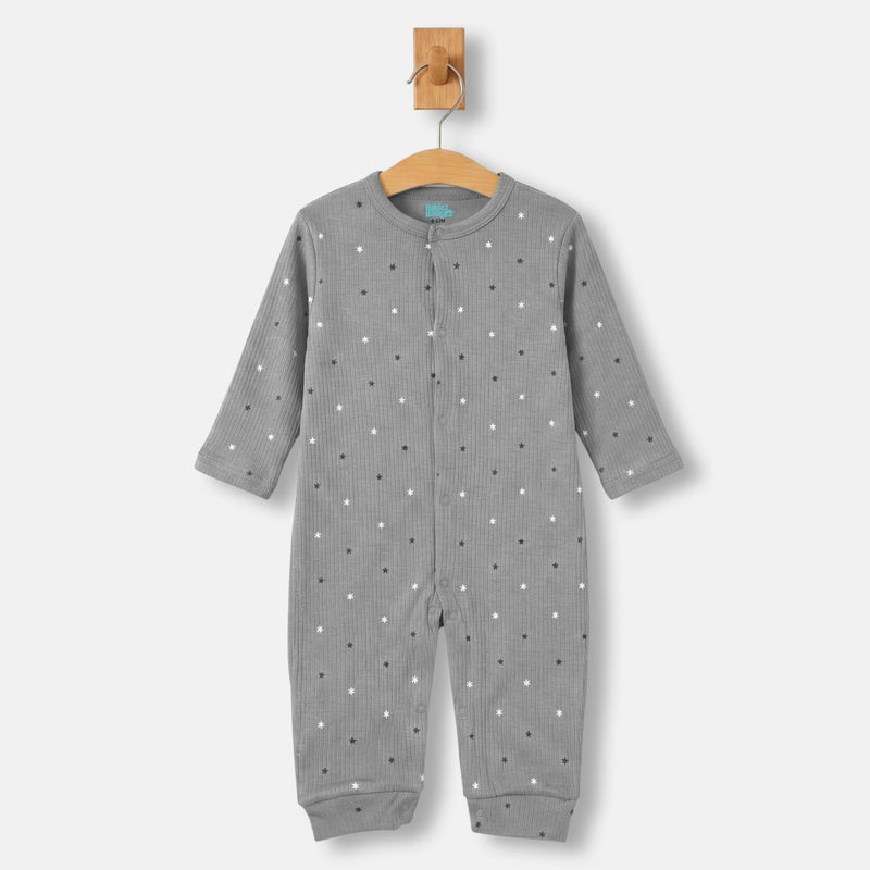 Babies Basic Ribbed Cotton Set with Sleepsuit/Romper, Cap and Bib - Image 4