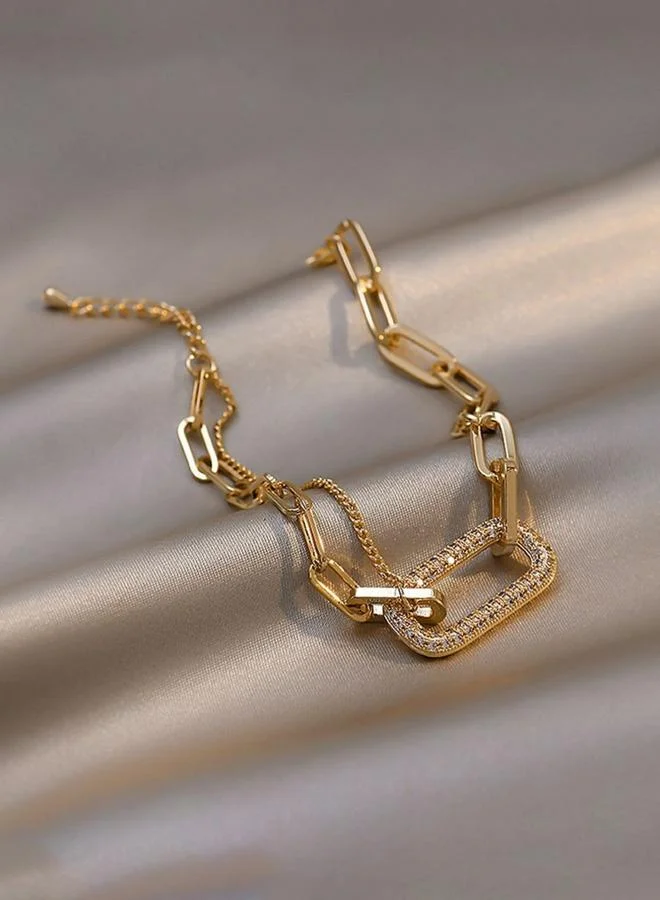 Take Two Chain Link Square Bracelet