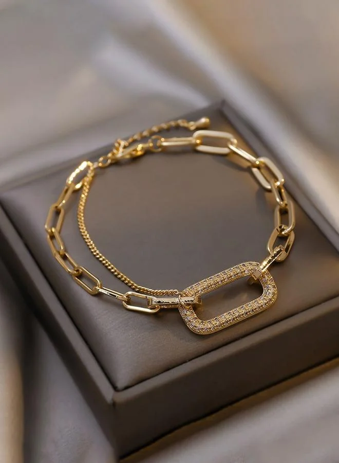 Take Two Chain Link Square Bracelet