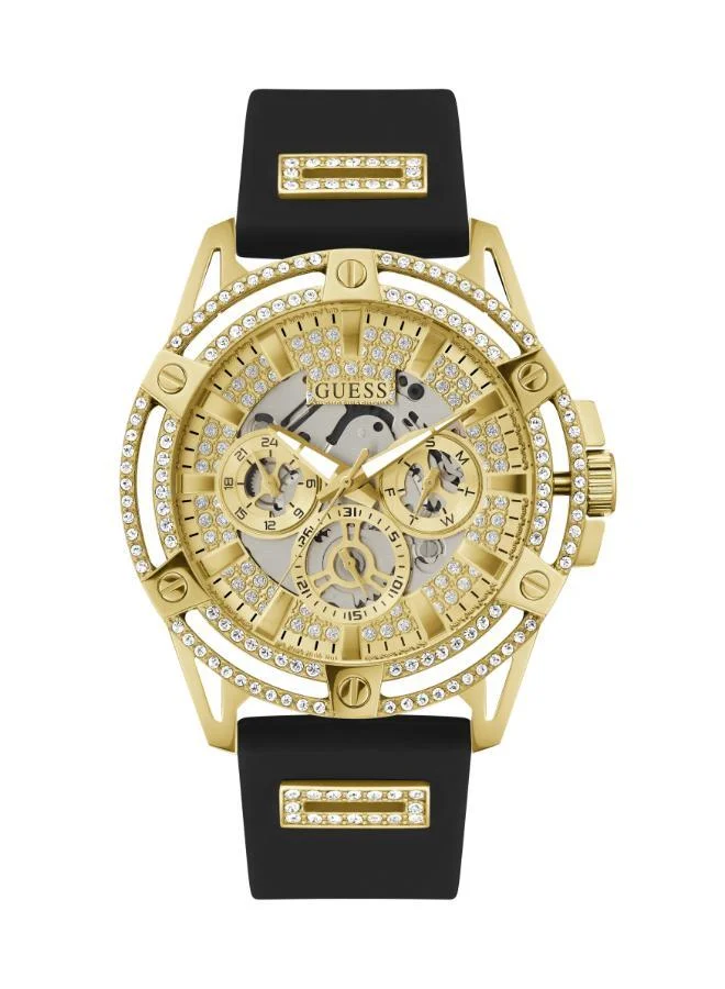 GUESS Silicone Strap with Glitz Insert Watch