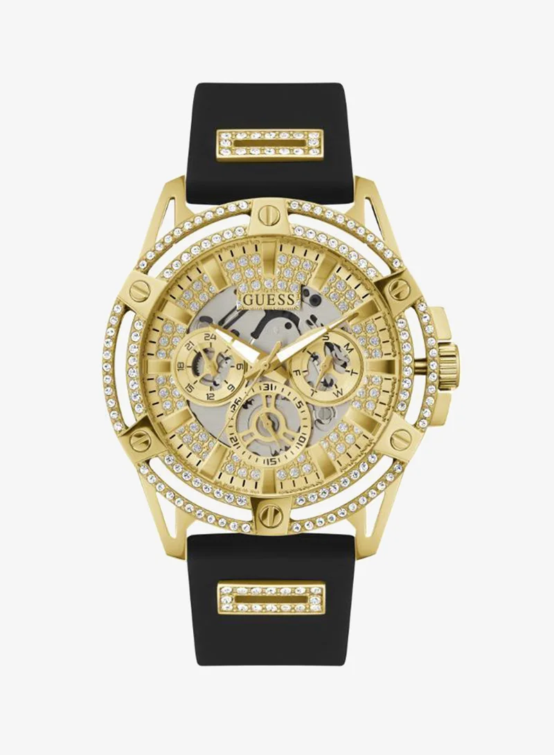 GUESS Silicone Strap with Glitz Insert Watch