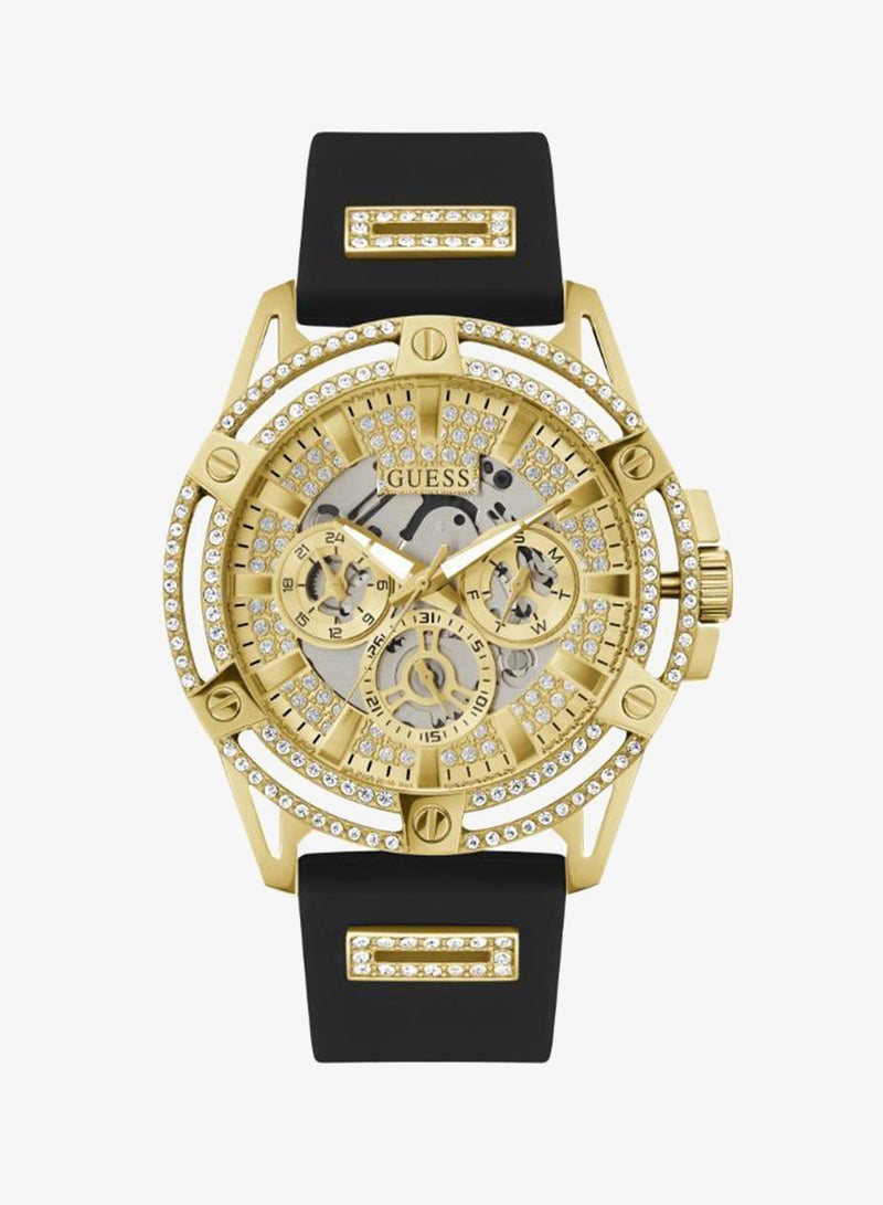 GUESS Silicone Strap with Glitz Insert Watch - Image 1