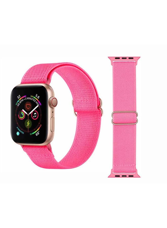 Perfii Solid Adjustable Braided Solo Band for Apple Watch Series 6/SE/5/4/3/2/1 40/38mm Pink - Image 1