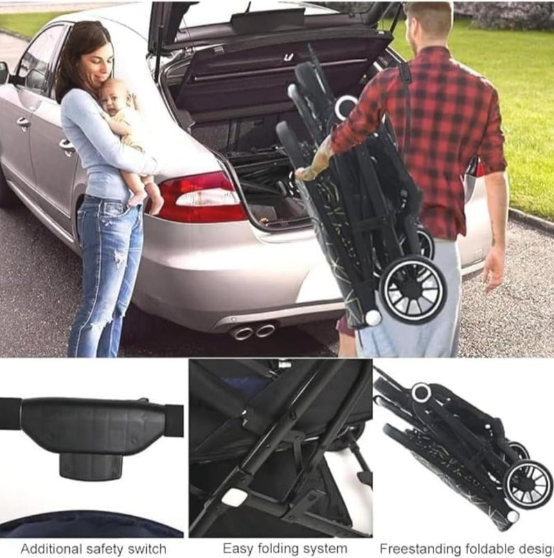 كيديليو عربة أطفال K20 سوداء قابلة للتحويل وقابلة للطي بشكل مريح، مع أحزمة أمان من 5 نقاط وغطاء للشتاء، مناسبة حتى 30 كجم من كيديلو - Image 2