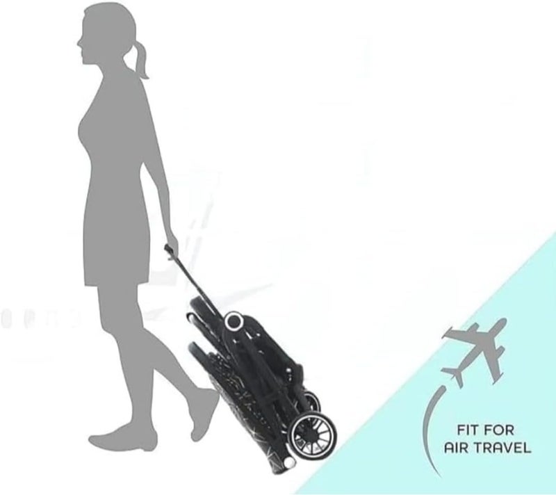 كيديليو عربة أطفال K20 سوداء قابلة للتحويل وقابلة للطي بشكل مريح، مع أحزمة أمان من 5 نقاط وغطاء للشتاء، مناسبة حتى 30 كجم من كيديلو - Image 4