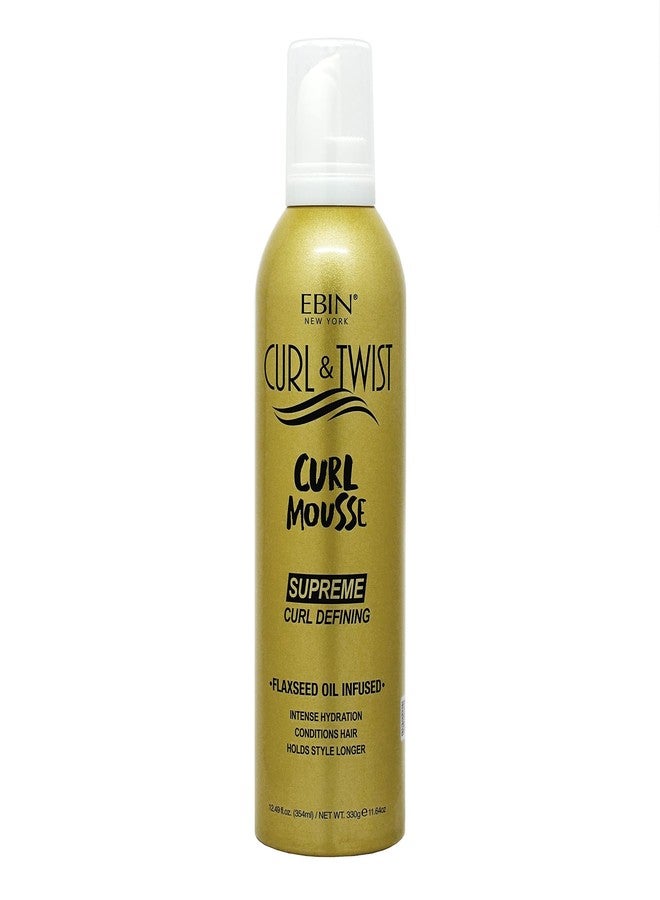 EBIN NEW YORK Curl & Twist Supreme Curl Defining Mousse 12.49 fl oz/354 ml – Flaxseed & Coconut Oil Infused Vitamin E Prevents Dryness Restores Vibrancy and Adds Shine to Curls Enhances Definition and Manageability - Image 1