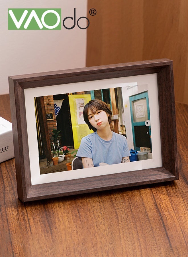 فاو دو 3 قطع إطارات صور، مجموعة إطارات صور زخرفية، إطارات عرض صور كلاسيكية بلون الخشب، ديكور للمكتب المنزلي والمهجع والمدرسة 20.3*25.4 سم - Image 1
