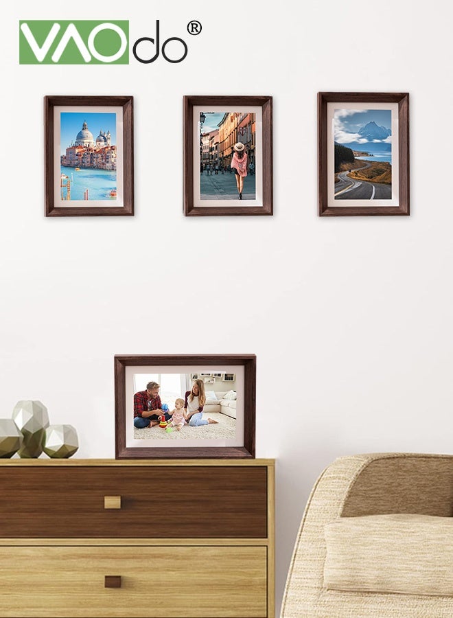 فاو دو 3 قطع إطارات صور، مجموعة إطارات صور زخرفية، إطارات عرض صور كلاسيكية بلون الخشب، ديكور للمكتب المنزلي والمهجع والمدرسة 20.3*25.4 سم - Image 2