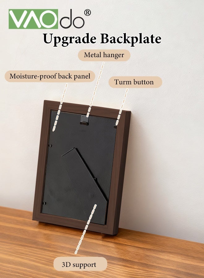 فاو دو 3 قطع إطارات صور، مجموعة إطارات صور زخرفية، إطارات عرض صور كلاسيكية بلون الخشب، ديكور للمكتب المنزلي والمهجع والمدرسة 20.3*25.4 سم - Image 4