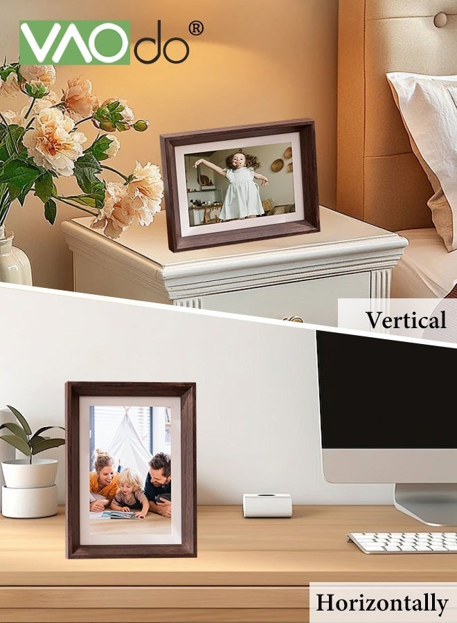 فاو دو 3 قطع إطارات صور، مجموعة إطارات صور زخرفية، إطارات عرض صور كلاسيكية بلون الخشب، ديكور للمكتب المنزلي والمهجع والمدرسة 20.3*25.4 سم - Image 3