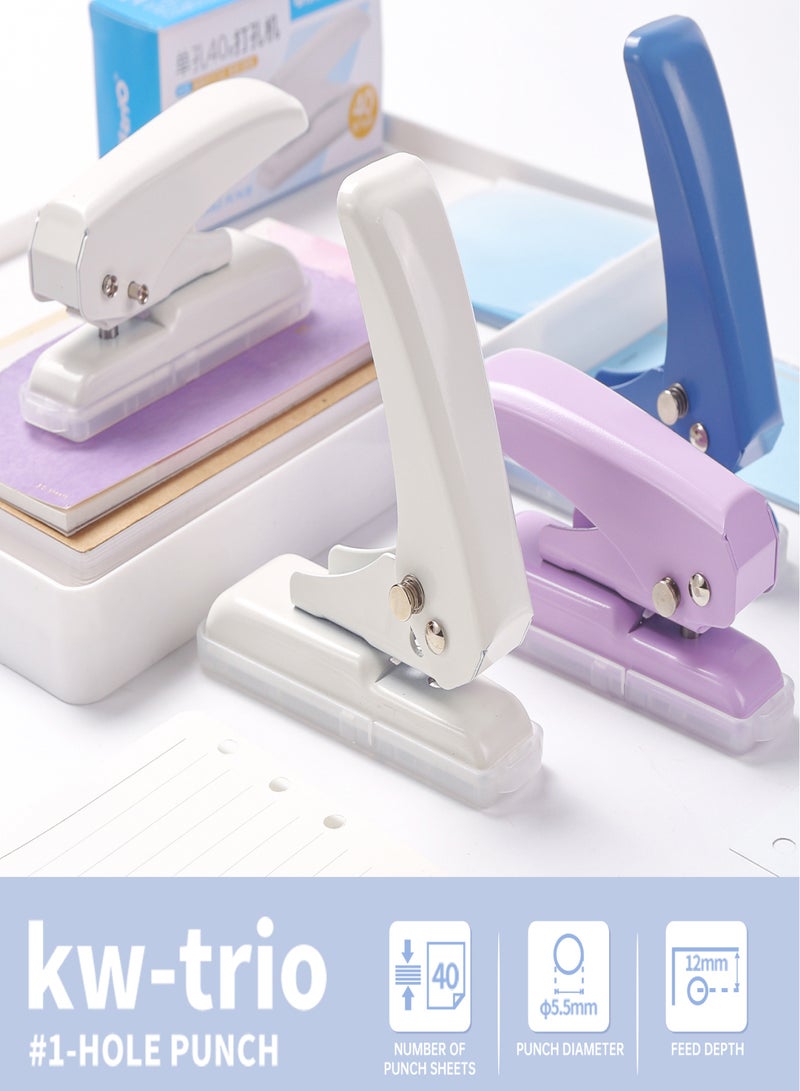 كيه دبليو تريو مثقب ورق أحادي الفتحة KW-triO، مثقب دوائر ورق صغير، قاطع DIY، حتى 40 ورقة، مثقب لدفاتر الملاحظات A4 A5 B5، سجل القصاصات، اليوميات، المخططات، التقويمات، أجندة بطاقات المعايدة، حافة التجليد، DIY، المكتب والمنزل - Image 5