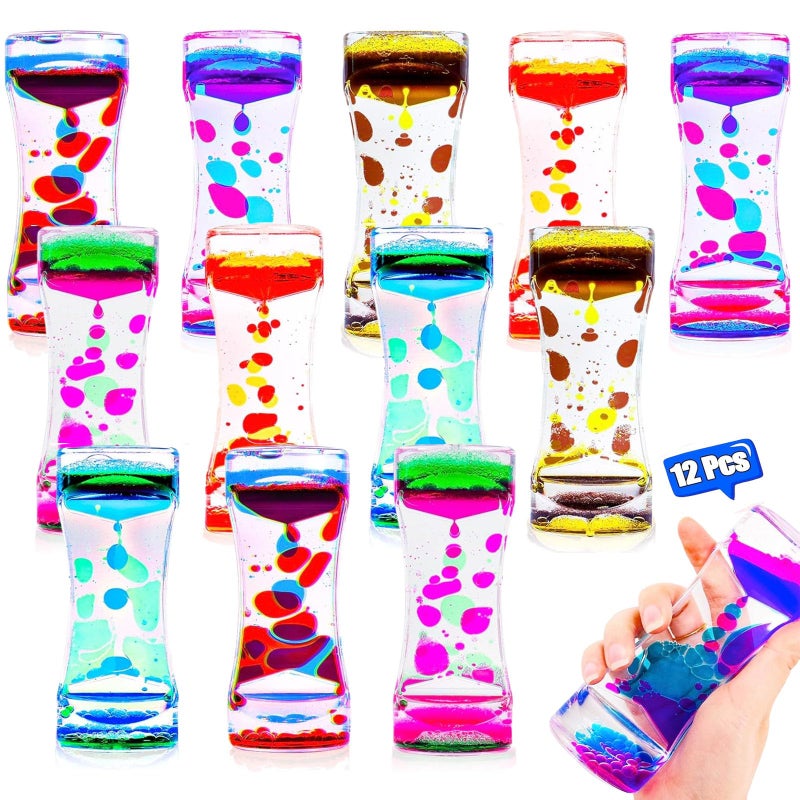 TGIQROVE 12 Pcs Liquid Motion Bubbler Sensory Toys Liquid Timer AnxietyCalming Toys for Kids Adults Party Favors Classroom Prizes Easter Birthday Gift for Kids - Image 3