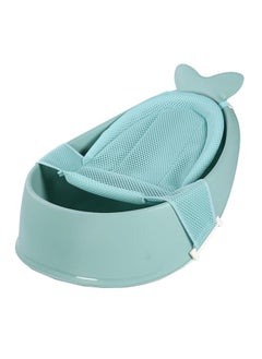 BLOOMING TIME Whale Baby Bathtub With Drain Hole, Shower Basin, Green  - Image 1