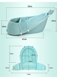 BLOOMING TIME Whale Baby Bathtub With Drain Hole, Shower Basin, Green  - Image 4