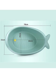 BLOOMING TIME Whale Baby Bathtub With Drain Hole, Shower Basin, Green  - Image 5