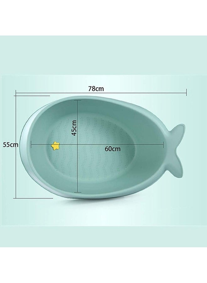 BLOOMING TIME - Whale Baby Bathtub With Drain Hole, Shower Basin, Green - Image 1