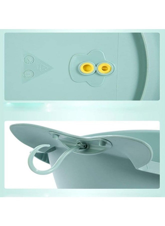 BLOOMING TIME - Whale Baby Bathtub With Drain Hole, Shower Basin, Green - Image 1
