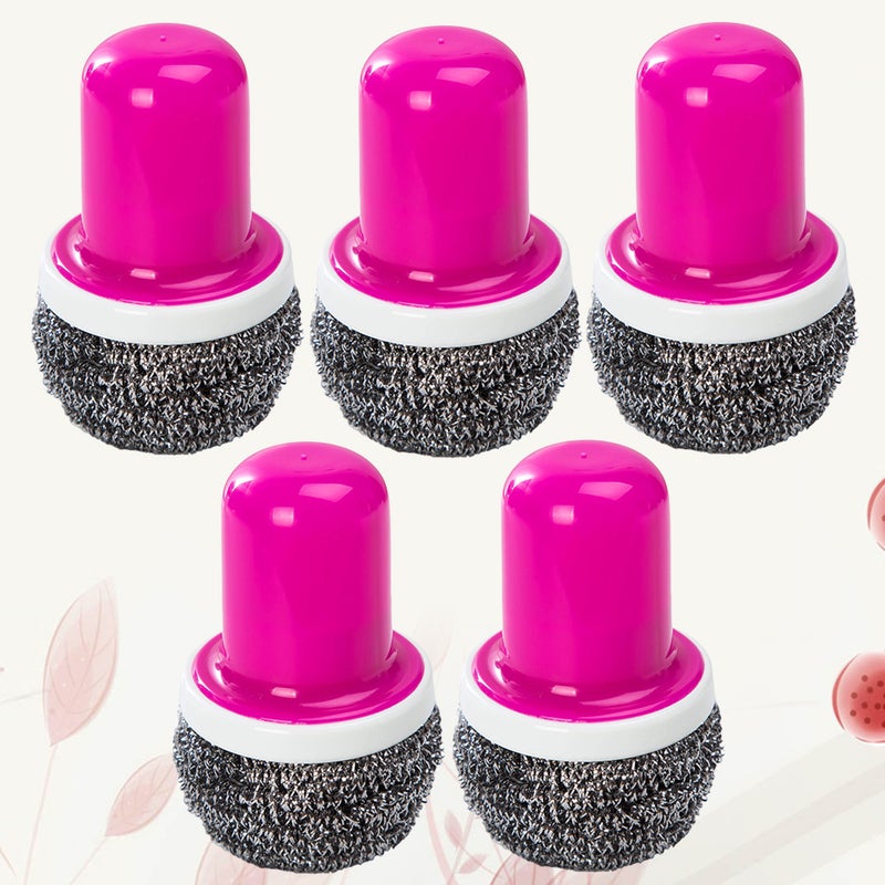 10 PCS Stainless Steel Wire Brush with Handle Pot Pan Dish Washing Brush Multifunctional Cleaning Tool for Kitchen Home Restaurant (Rosy) - Image 5