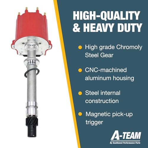 A-Team Performance - Small Block Big Block EFI TBI Distributor 1987-1997 5.0L 5.7L 7.4L - Compatible with GMC Chevy C/K Pickup Truck Van Camaro 305 350 454 HEI652R Red Cap - Image 5