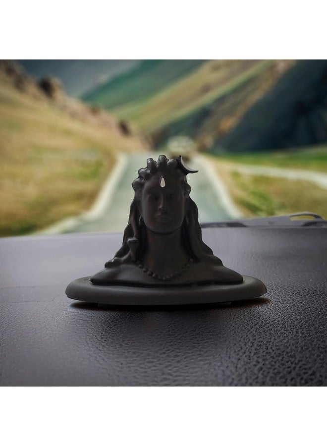 Webelkart Premium Polyresin Adiyogi Shiva Statue for Home and Car Dashboard - Adiyogi Showpiece for Home/Pooja/Office Decor (Self Adhesive, Black, 2.5 in) - Image 2