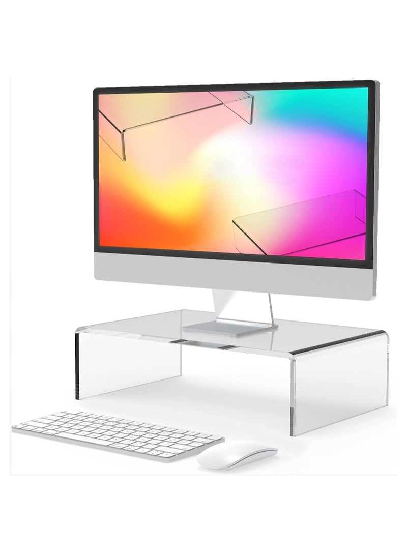 تي بي جي بي قاعدة رفع شاشة عرض أكريليك شفافة لحامل شاشة الكمبيوتر المحمول، الكمبيوتر الشخصي، الطابعة، قاعدة رفع شاشة الأكريليك (متوسطة الحجم) - Image 1