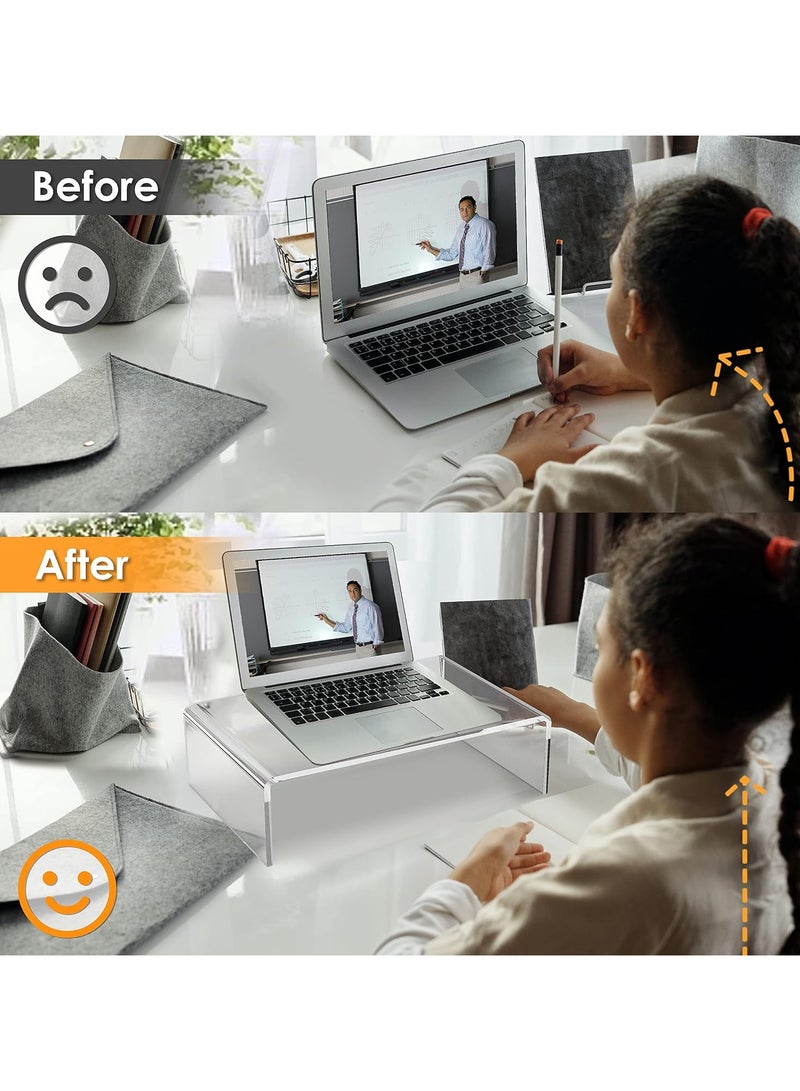 تي بي جي بي قاعدة رفع شاشة عرض أكريليك شفافة لحامل شاشة الكمبيوتر المحمول، الكمبيوتر الشخصي، الطابعة، قاعدة رفع شاشة الأكريليك (متوسطة الحجم) - Image 2