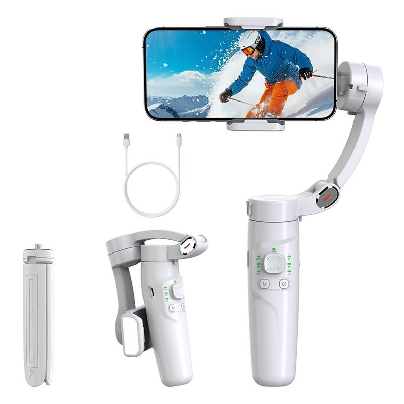 Wefly M1 Anti Shake Foldable 3 Axis Smartphone Gimbal Stabilizer Support Face Tracking Time Lapse Photograhy, with App Advanced Gyroscope, Object Tracking, gimbal for phone, mobile gimbal 360 rotation - Image 1