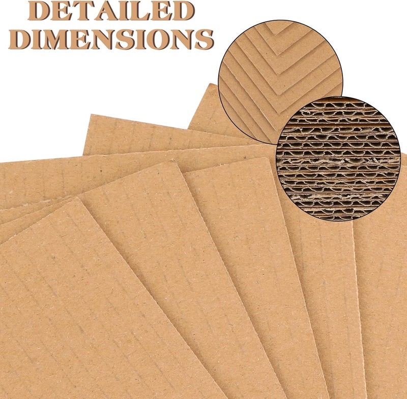 Zonon Corrugated Flat Cardboard Inserts Sheets Squares Separators for Art Projects DIY Crafts Supplies, Brown, 50 Pack (4 x 6 Inch) - Image 4